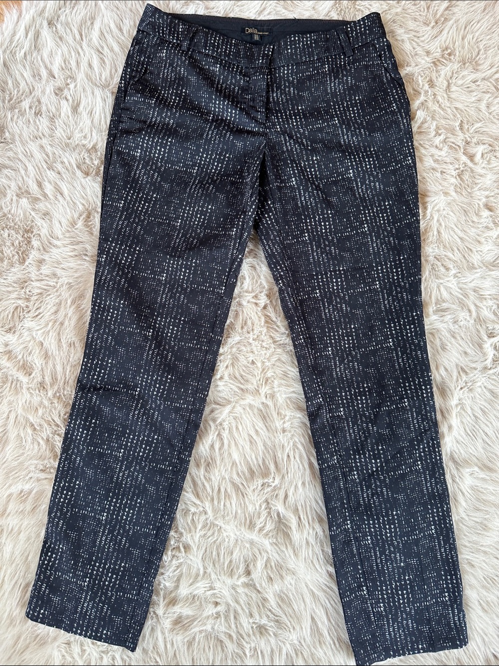Dalia Black with Cream Dot-Print Slim Pants